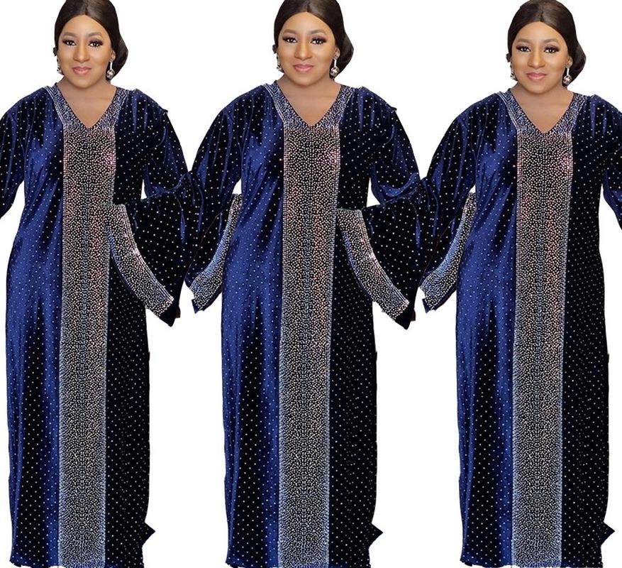 

African Dresses For Women Design Dashiki Dress Silk Beading Abaya Bandage Maxi Bazin Vintage Robe Gowns Africa Sexy Lady Party
