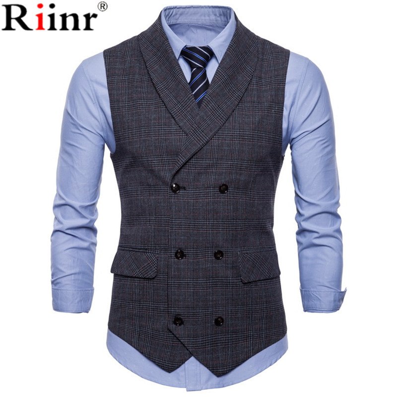 

Suit Vest Men's Outerwear Jacket Sleeveless Beige Gray Brown Vintage Tweed Vest Fashion Spring Autumn Plus Size Waistcoat High Quality