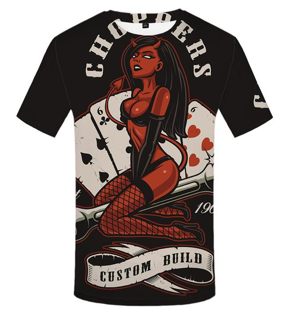 Mens Hip Hop Punk Rockabilly Clothing Mermaid Print Plus Size Shirts