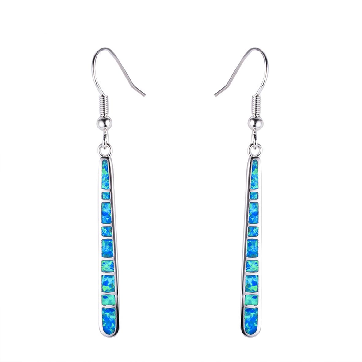 

Fire Opal Dangle Long Drop Hook Earrings 925 Silver Plated Womens Engagement Wedding Party Gift Jewelrys