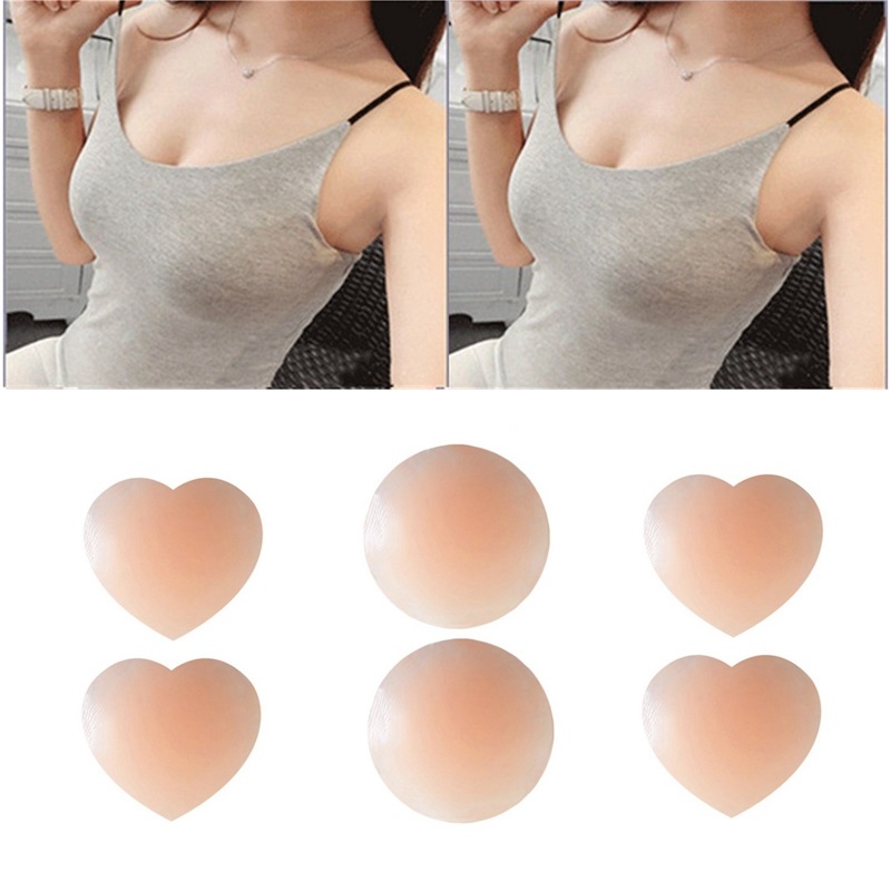 

Silicone Breast Nipple Cover Bra Pasties Pad Reusable Self-Adhesive Nipple Stickers Lingerie Push Up Bras for WomenParty Dress, Blue