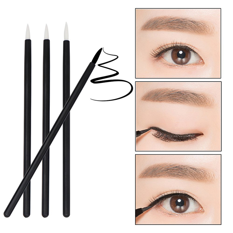 

100pcs Disposable Eyebrow/Lipliner/Eyeliner Brush Professional Makeup Tools Black Applicator Swab Microbrush Beauty Women Cosmetic Supplies