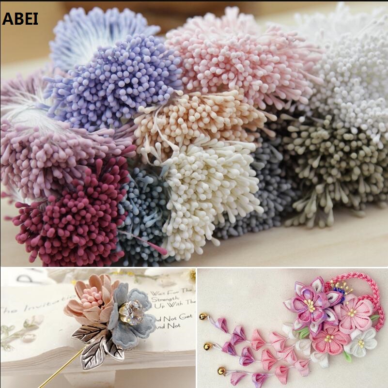 12 Bouquets Mini Artificial Flower Stamen Wedding Wreath Ring DIY Decor Red