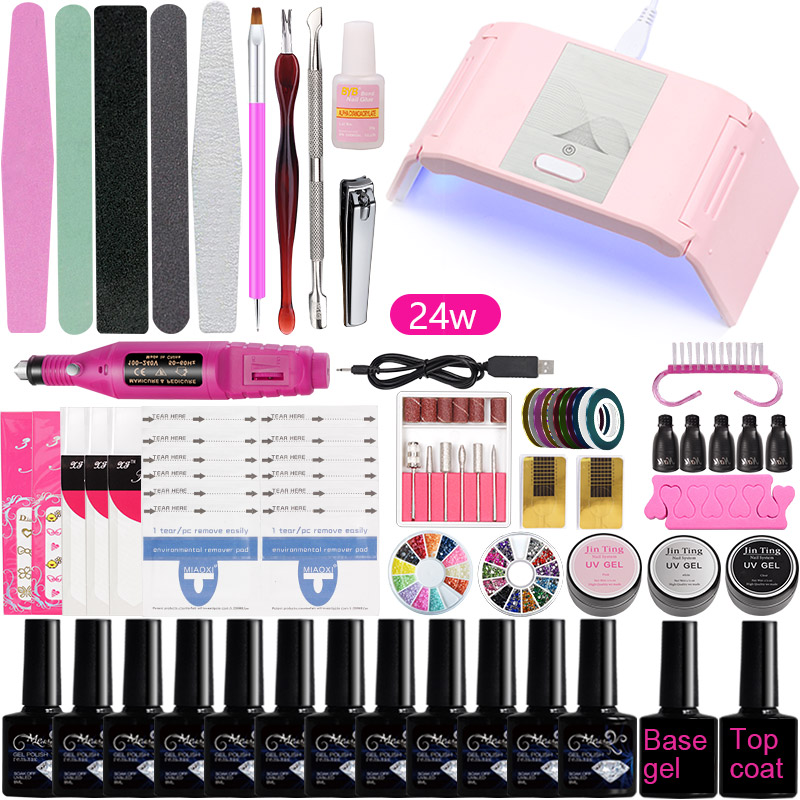 

A2 Manicure Set Kit Professional with Uv Lamp 36w LED Dryer Machine Sock Off Gel Nail Polish Kit Soak Off Gel Nail Art