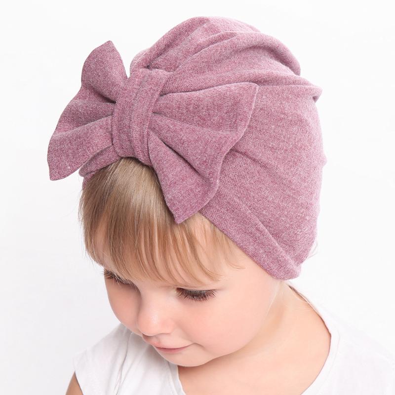 

0-24M Winter Autumn Baby Girl Hat Big Bow Cotton Wool Knitted Thick Warm Baby Hat Kids Newbworn Bonnet Cap Beanie for Girls, Pink