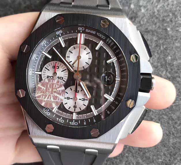 

Men's luxury Automatic Movement Chronograph Watch Men 12 Oclock second hand Cal.3126 26400 Eta Titanium shell ceramic ring Stopwatch, Black