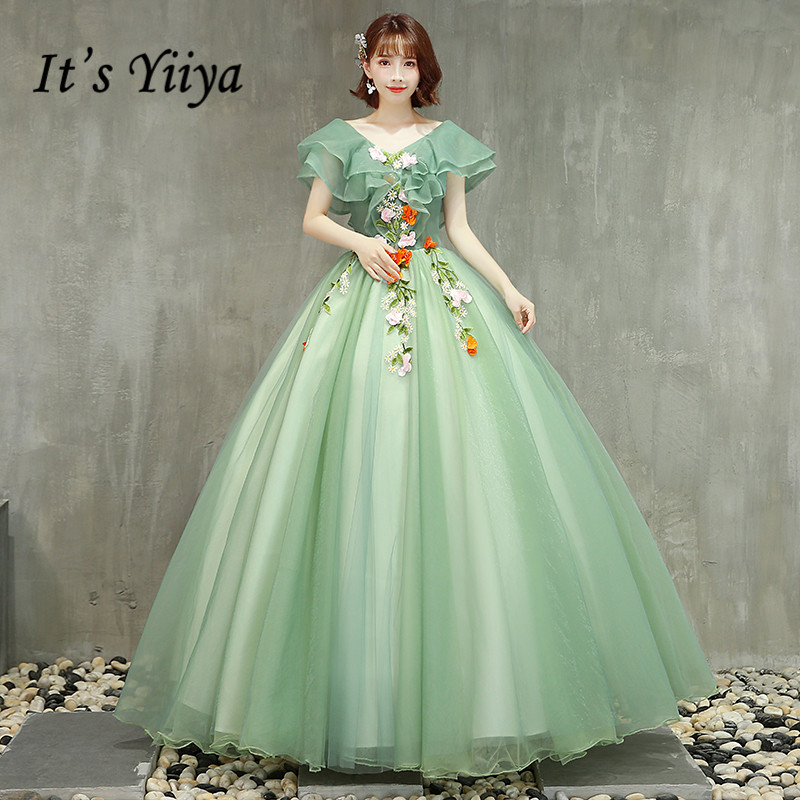 light green gown