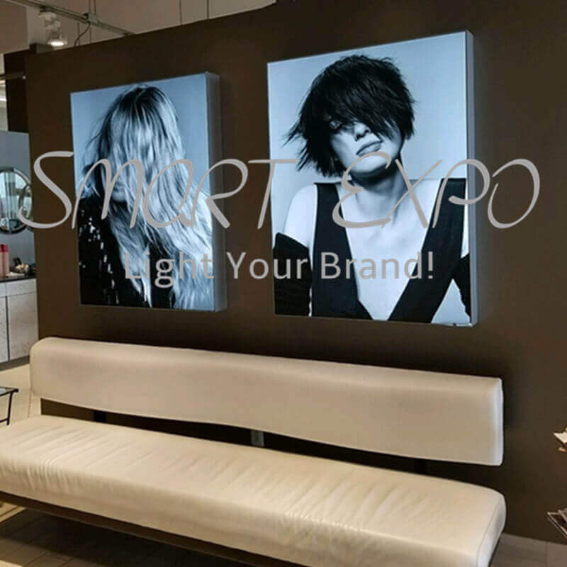 

Stylish A1 Frameless Fabric LED Light Box with Backlit Light Panels UV Printing Film Graphic Protective Wooden Case