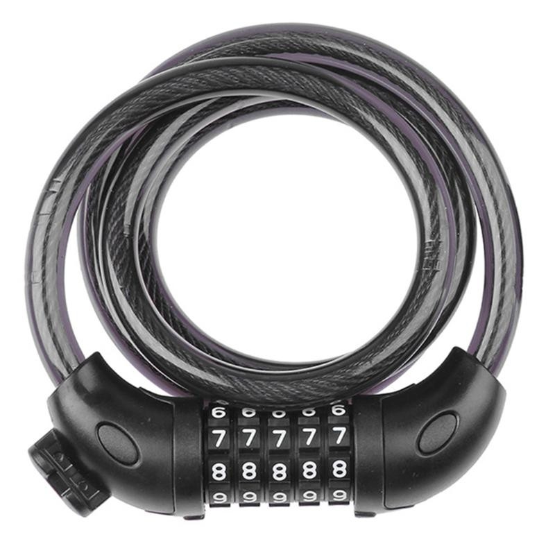 Cable With Bracket Safety Anti-theft Five-digital Password Locks Bicycle Lock