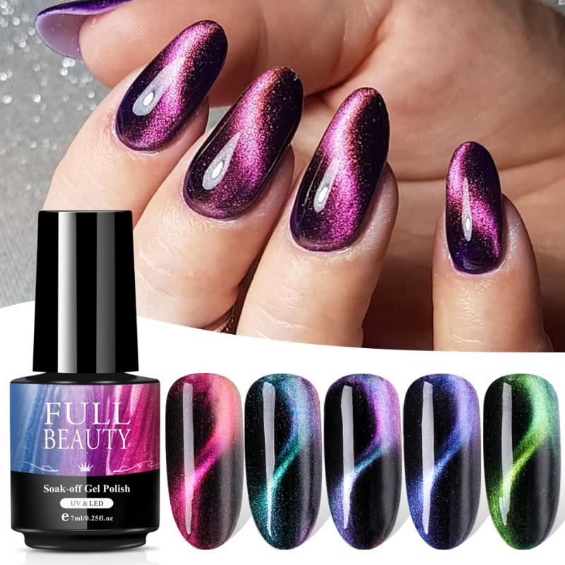 

7ml 9D Cat Eye Nail Gel Polish Galaxy Chameleon Magnetic UV Gel Varnish Soak Off UV LED Nail Art Lacquer Magnet TR9D01-10, 9d-03