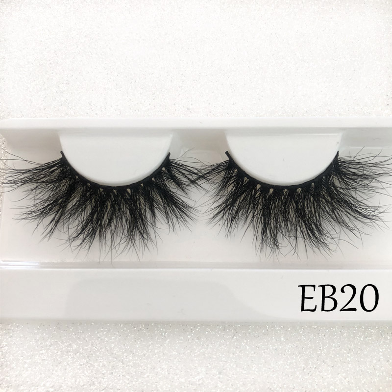 

25mm long lashes 3D Mink Eyelashes Natural Makeup False Lashes With Box Criss-cross Wispies Fluffy Eyelashes Extension