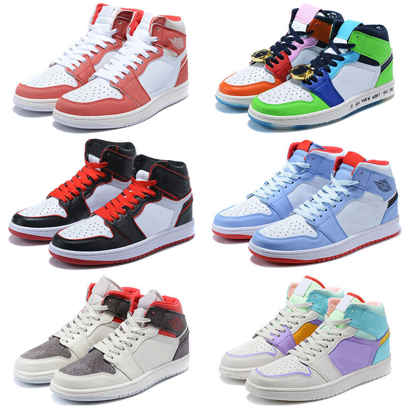 

2020 New Pine Green Black 1s Outdoor Basketball shoes Jumpman 1 Bloodline Men Sneakers UNC gold black toe top Trainers, As photo 2