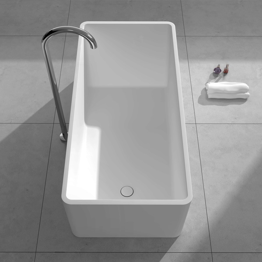 1500x650x500mm Solid Surface Stone Bathtub Rectangular Freestanding Seamless Tub RS6587-image-383434255