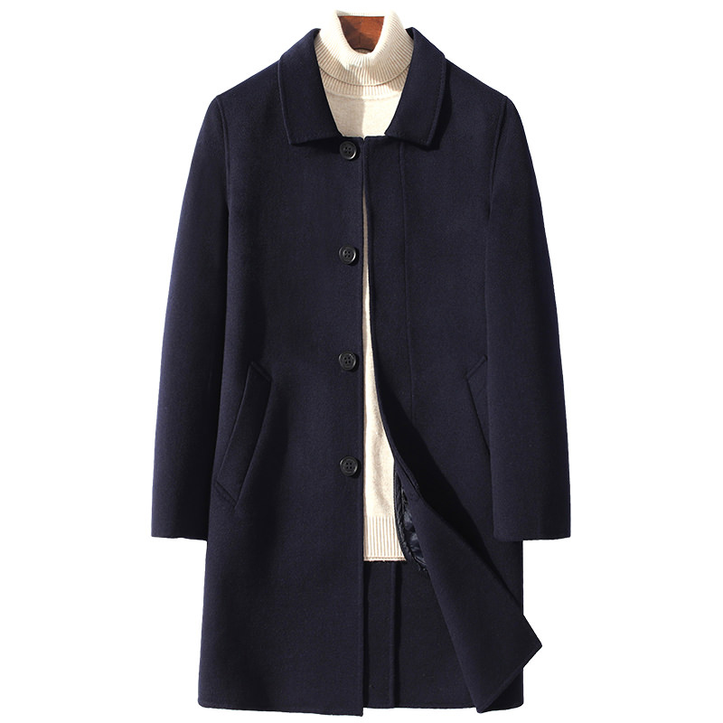 

PAULKONTE 2019 Autumn Winter New Men's Coat Igh Quality Gentleman Fashion Wild Woolen Comfortable Warm Long Men's Jacket, Black