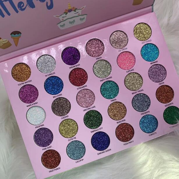 

Professional glitter eye shadow palette makeup 30 colors glittery eye pressed powder easy to wear DHL Free, Multi