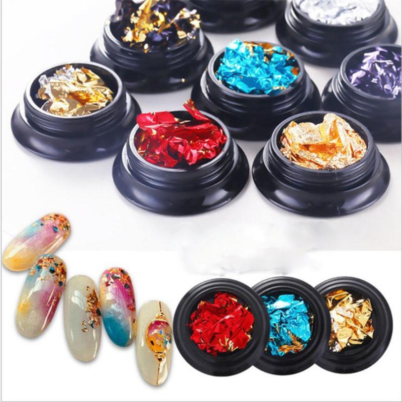 

Nail Art Foil Paper Irregular Aluminum Nail Sticker For Nails Manicure 3D Glitter Gel Polish Decoration