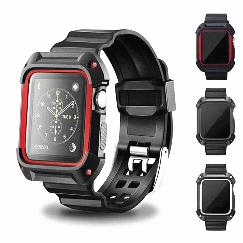 

Waterproof Case Strap for Apple Watch Band Apple Watch 44mm 40mm 42mm 388 Band iWatch Series 5 4 3 TPU Straps Bracelet