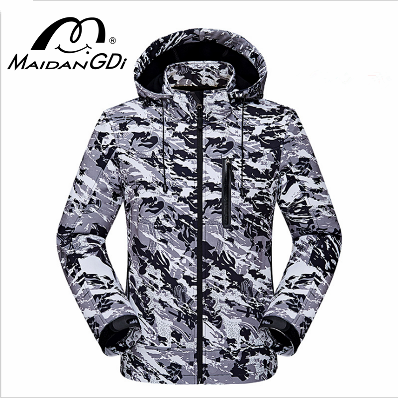

Men's Jackets 2020 Winter Camouflage Outdoor Climbing High Quality Jacket Male's Windproof Waterproof Outdoor Sportswear Coat, Gray