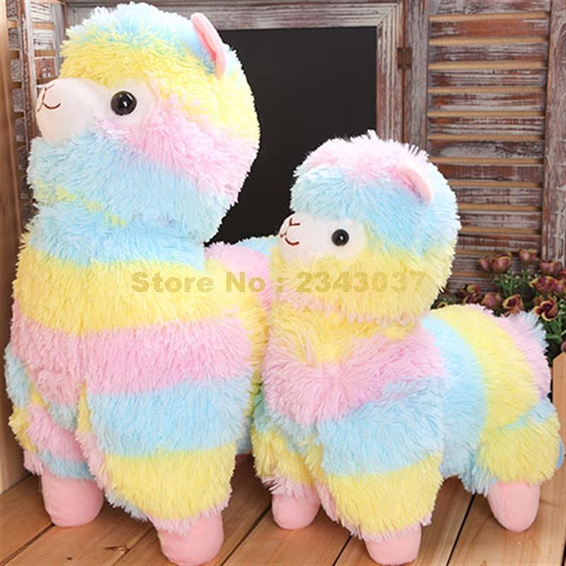 giant rainbow alpaca plush