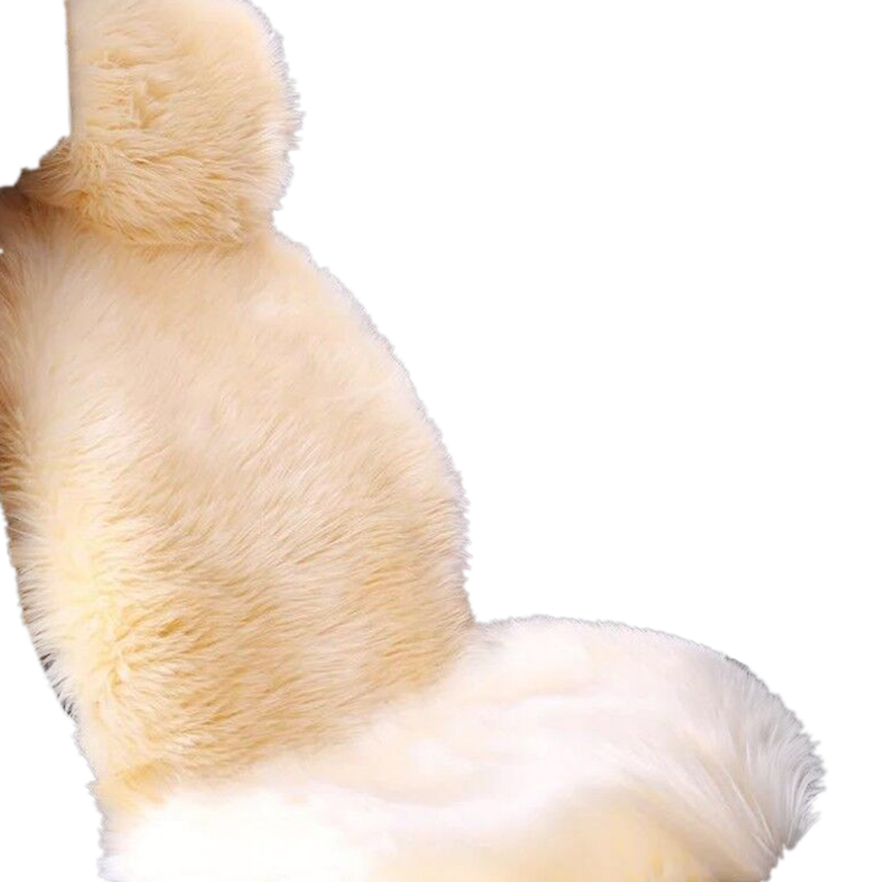 

Sheepskin Car Seat Covers, Wool Car Seat Cushion for Adults (1 Front creamy-white)