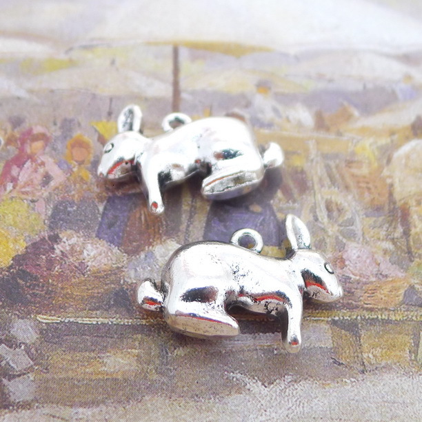 

B2895 25*19mm Rabbit Ancient Silver Combine Gold Product Parts Diy50 Individual / Package 7.3 g