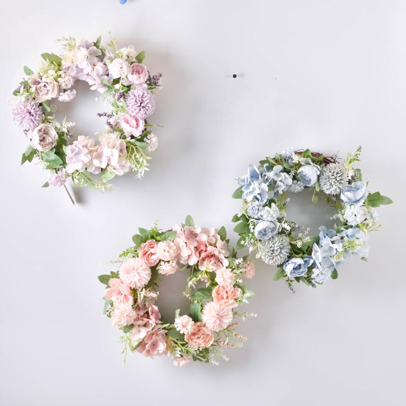 

Cilected Artificial Flower Bridal Headdress Wreath Fake Silk Rose Peony Wreath For Door Décor Wedding Wall Hanging Garland 35Cm, A108r08