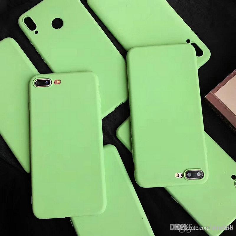 

Green phone case cover for iphone Xs max Xr X 7 7plus 8 8plus 6 6plus TPU silicone soft case