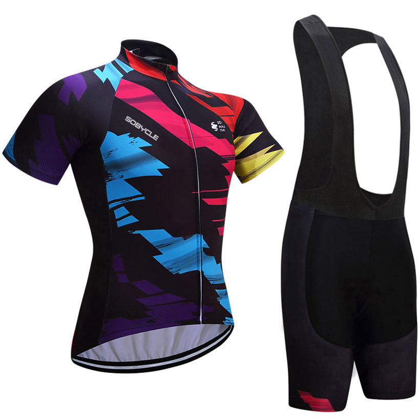 2019 Team UCI colorful bike shirts Quick Dry Mens Bicycle clothes short sleeves pro Cycling Jerseys 9D PADS gel bicycle shorts