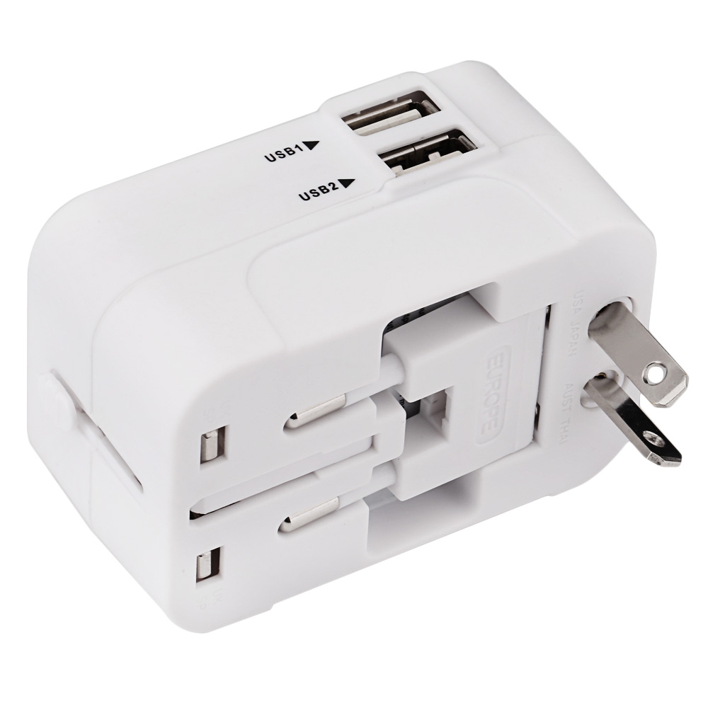 

HHT202 International Power Travel Adapter Dual USB Port Drop Protection Bag