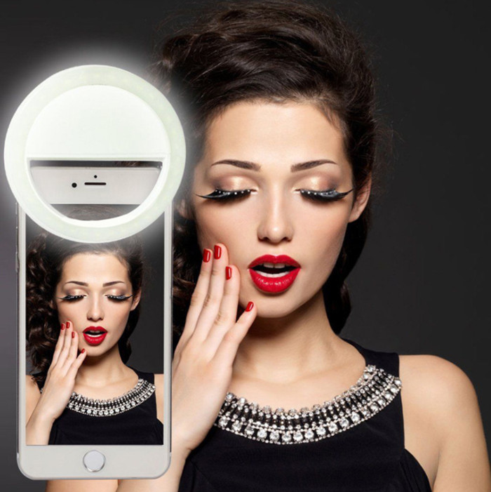 

Manufacturer charging LED flash beauty fill selfie lamp outdoor selfie ring light rechargeable for all mobile phone Free Shipping