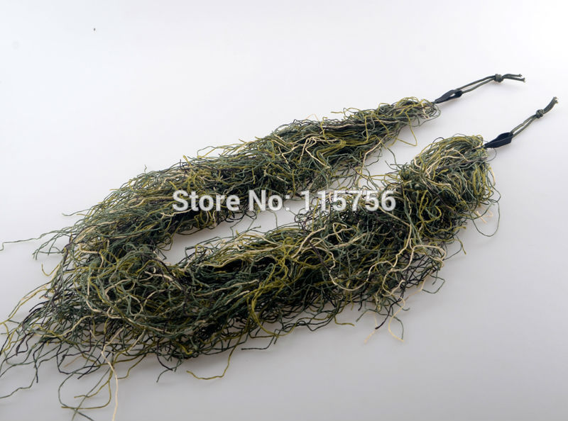 

Hunting Rifle Wrap rope grass type Ghillie Suits Gun stuff Cover For camouflage Yowie Sniper Paintball hunting clothing thicker, White