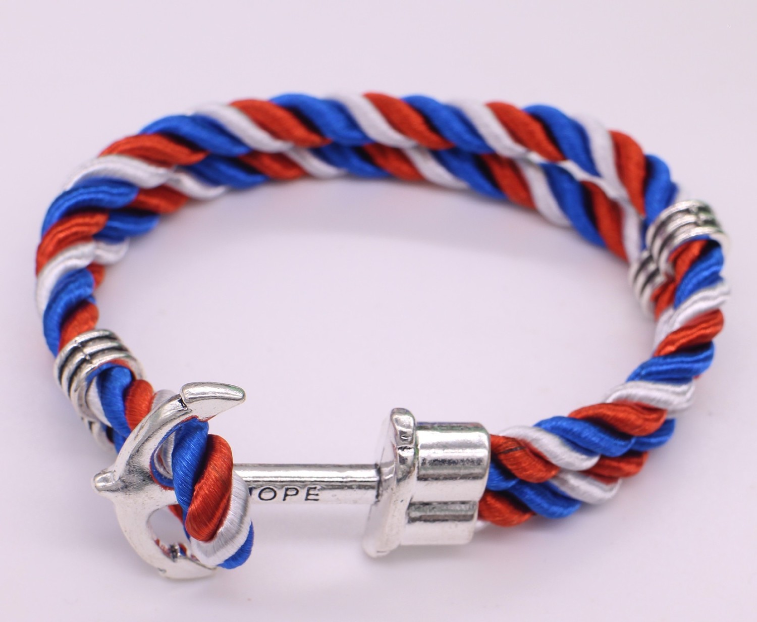

Multi-storey Weave Anchor Bracelet Man Ornaments Non-rust Steel Sheet Rope Black Navy Wind