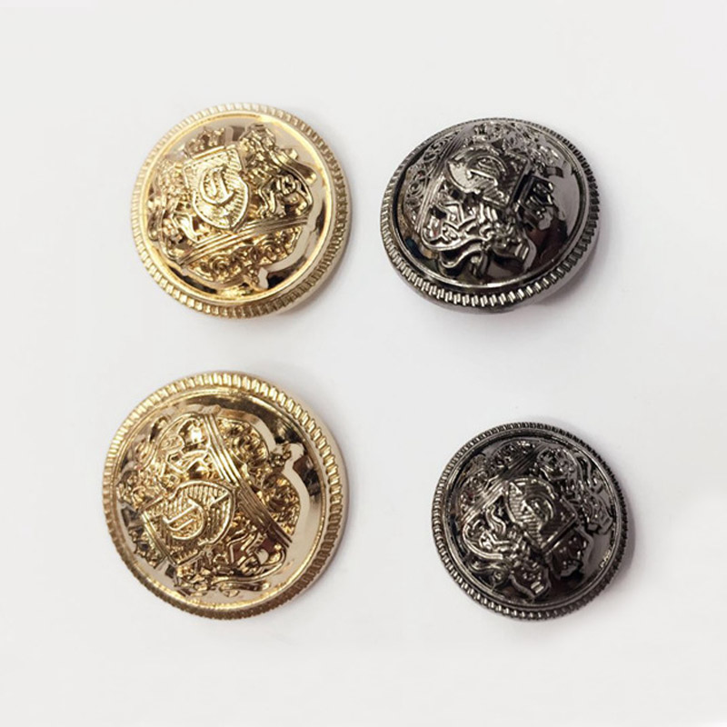 

100pcs 10mm-25mm Factory direct sales high-grade classic leisure Womens clothing with foot buttons supply carved metal clothing buttons