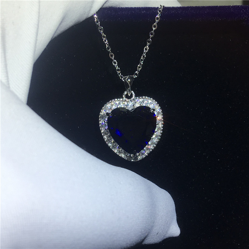 Pendentif Oceanheart Kate Winslet avec collier en argent Sterling 925 bleu 5A zircon Cz pendentifs de mariage de fiançailles pour les femmes cade