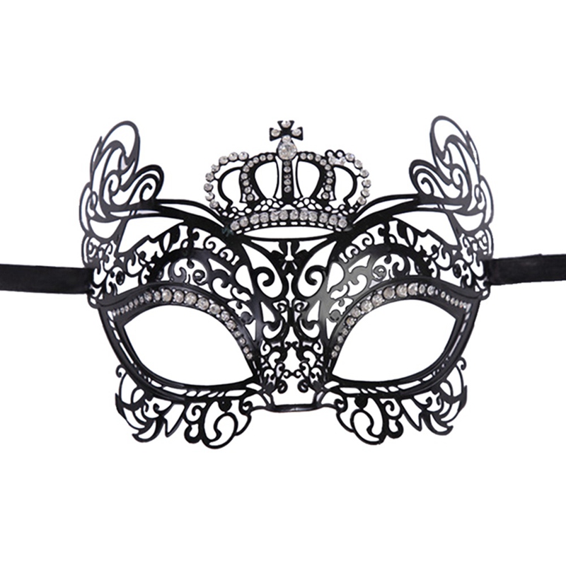 

Iron Eye Face Mask Women Vintage Hollow Rhinestone Crown Masks Girls Prom Masquerade Halloween Party Cosplay Costume