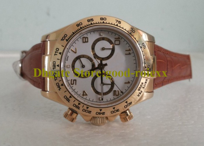 

Luxury Watches For Men Chronograph Valjoux 7750 Eta BP Gold Watch Mens Panda Cosmograph Leather Strap Swiss Men Sports 116518 Wristwatches, Box