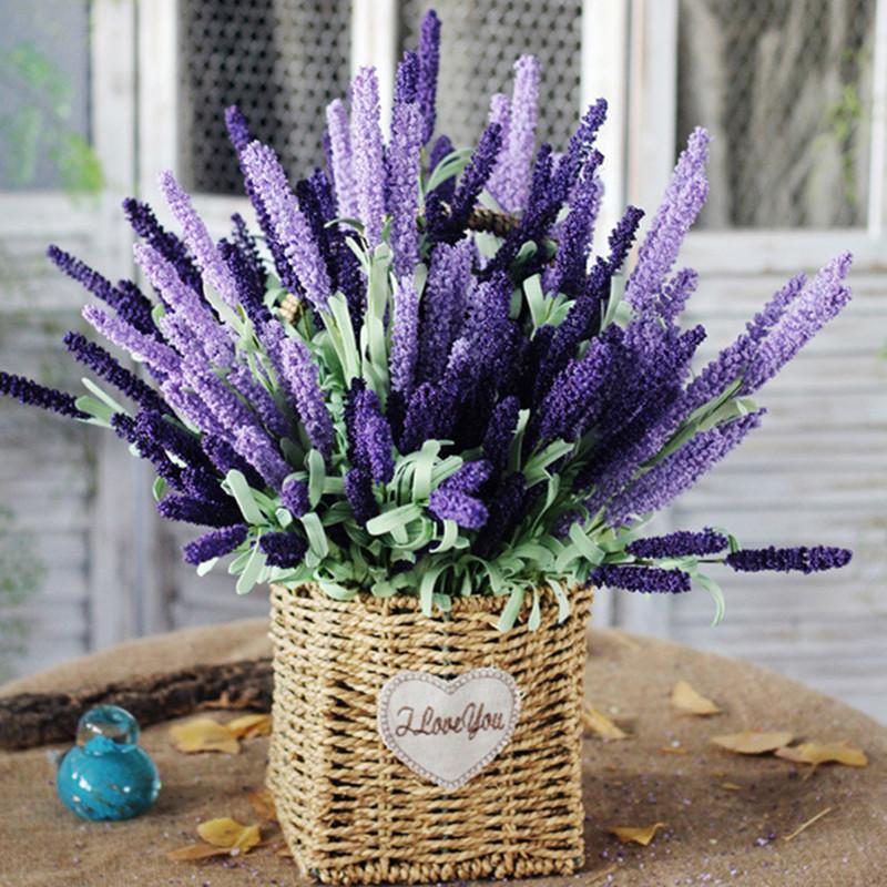 Flor de espuma Lavanda Flor artificial Ramo para la decoración de la boda en casa Flor de espuma Lavanda Flor artificial Ramo para la decoración de la boda en casa