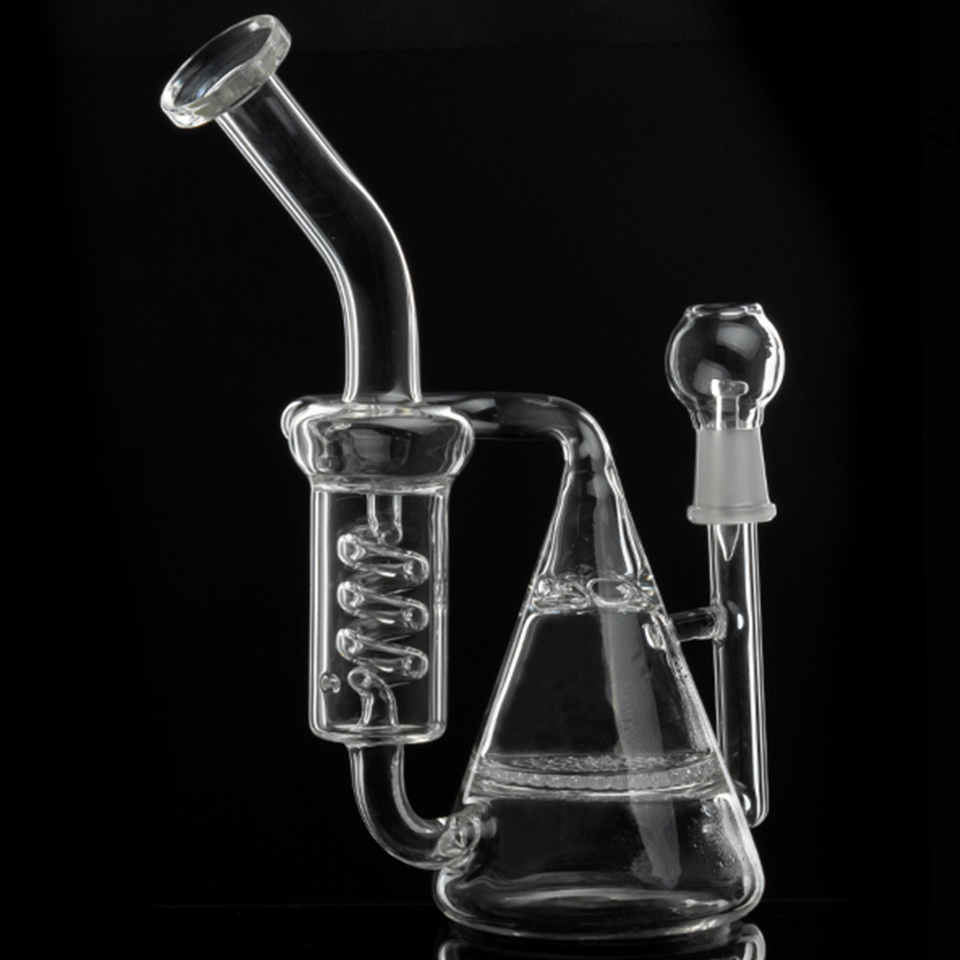 

glass bong recycler dab rig water pipes 8.5 inch arm comb percolator glass bubbler heady Pipe free shipping