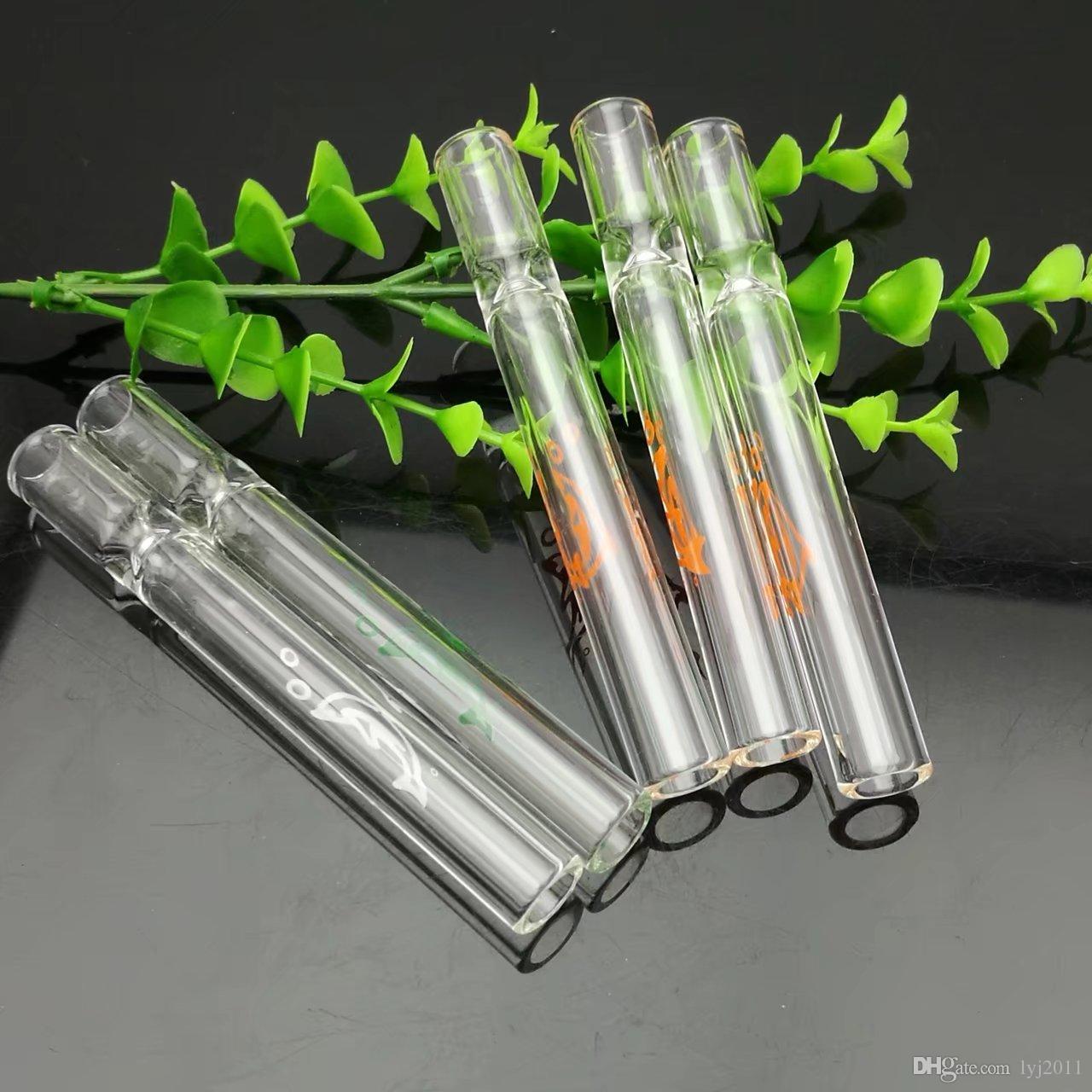

Transparent dolphin love glass suction nozzle Glass bongs Oil Burner Glass Water Pipes Oil Rigs Smoking Free