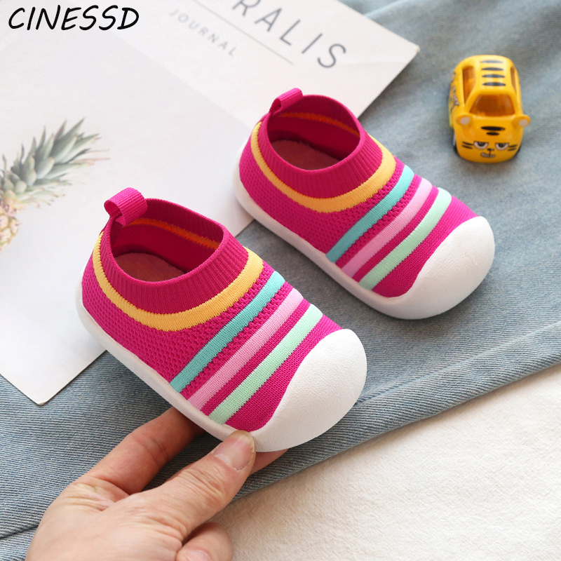 

Kids Sneakers Running Baby Girls Boys Sport Shoes Infant Baby Breathable Knit Socks Sneakers Outdoors Soft Casual Shoe Size14-21, Black