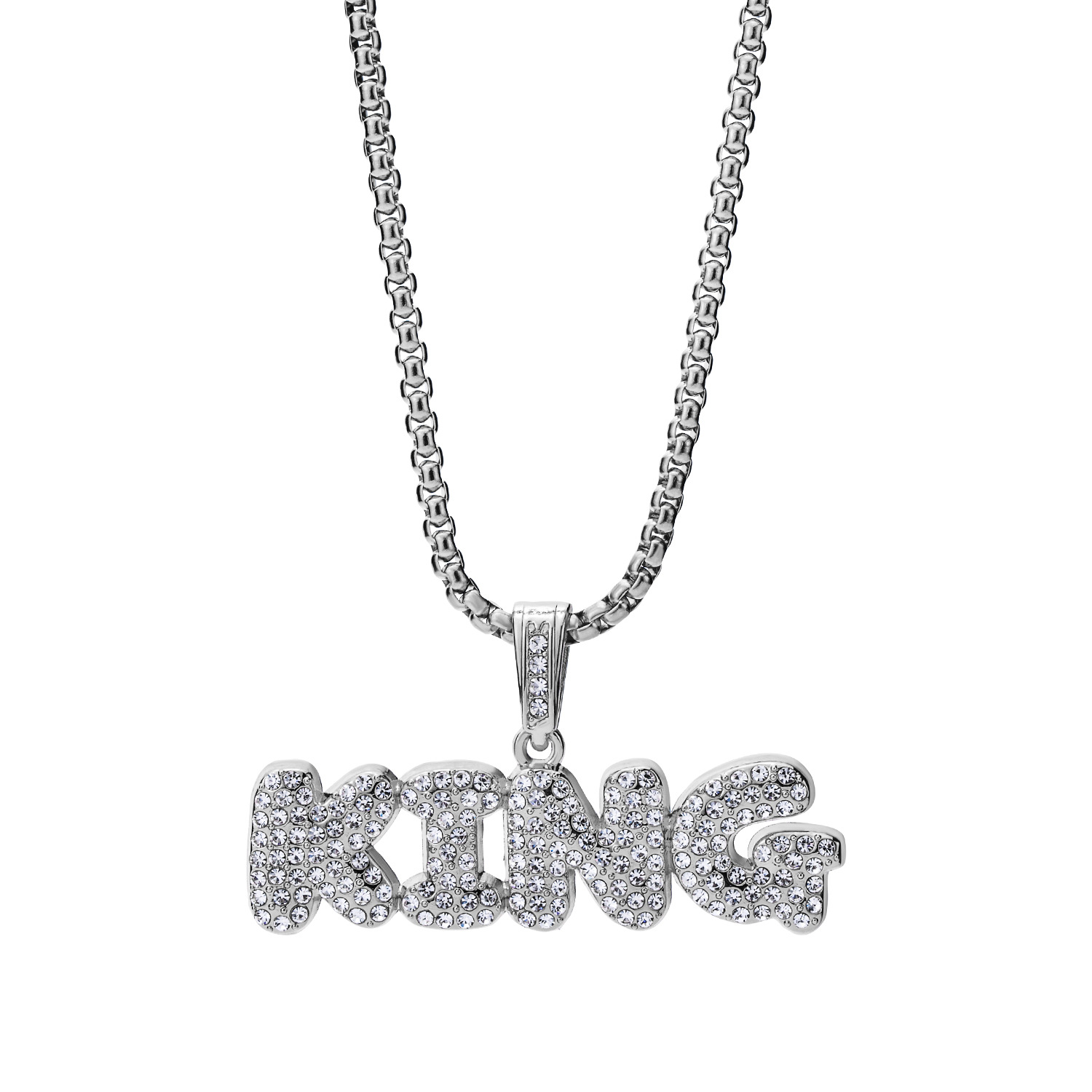 Wholesale Fashion Alloy Zircon King King Letter Necklace European And