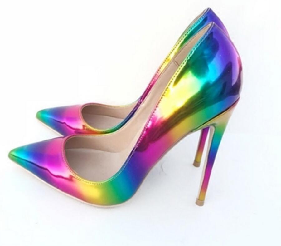 rainbow bridal shoes
