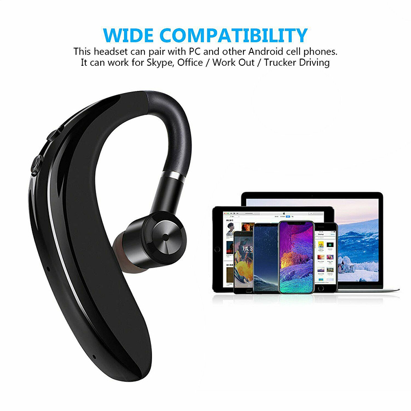 

10 pcs s109 ear hook Bluetooth Earphones Wireless Headsets Nosice Cancelling HD MIC Handsfree Business Driver for iPhone with Retail Package
