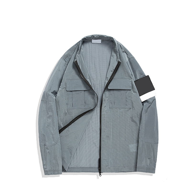 

topstoney 2021 konng gonng jacket Fashionable brand leisure spring and autumn thin coat cross-border special windbreaker Metal nylon fabric, Black