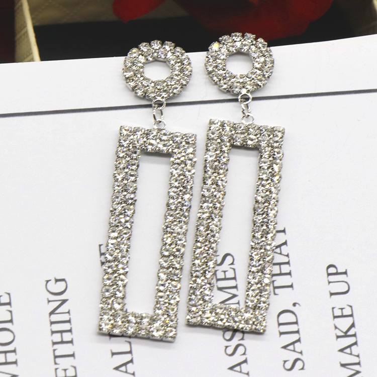 

new heart designer j2020 ewelry luxury Geometric shape of drilled Earrings jewelry women diamond earrings Alloy rhinestone ladies MD2021