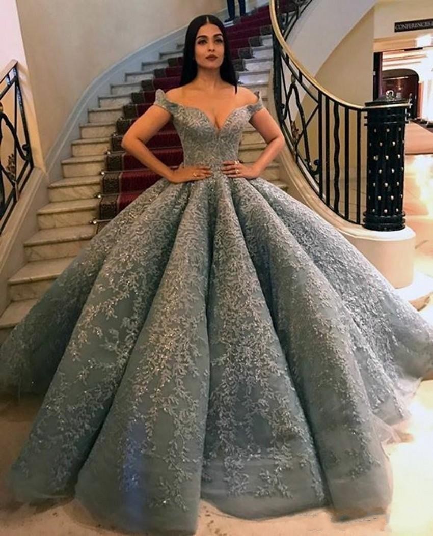 

Grey Puffy Princess Prom Dresses Long Off Shoulder Lace Appliques Beaded Formal Party Gowns Plus Size Ball Gown Evening Dresses, Dark navy