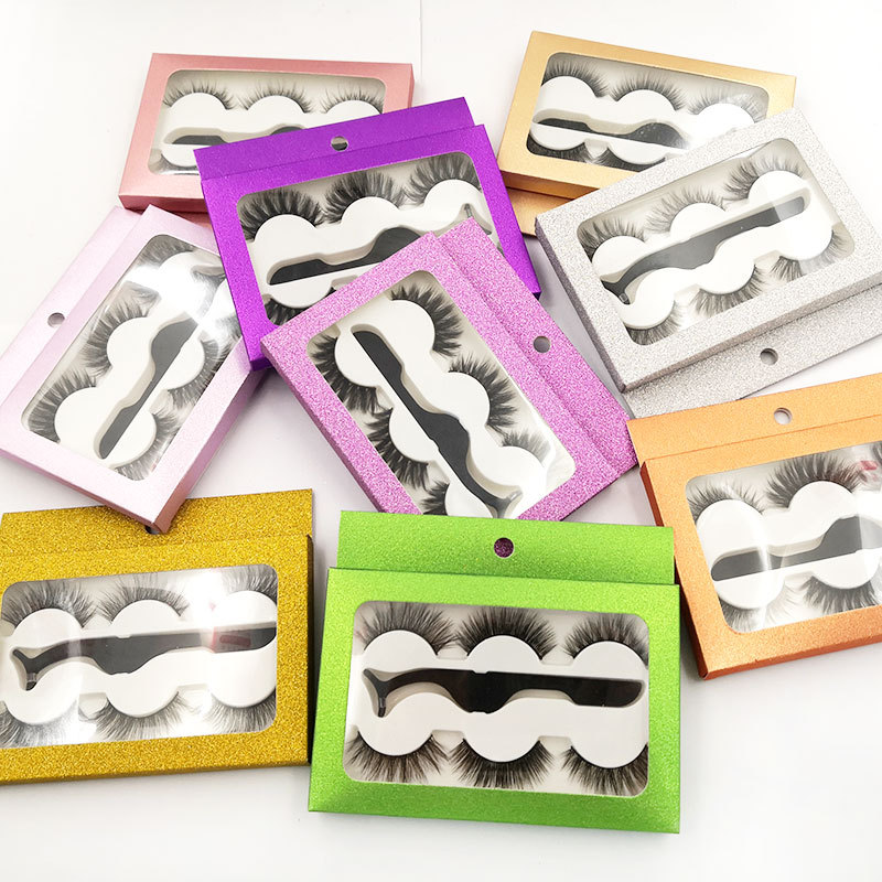 

Luxury packaging handmade fake lashes makeup accessories 3 pairs set natural long false eyelashes extensions 36 models available DHL Free