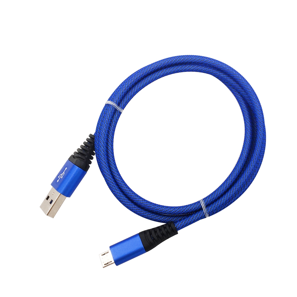 

1METER Nylon Micro USB Cable Output 2.4A Fast Charge Wire F127, Black