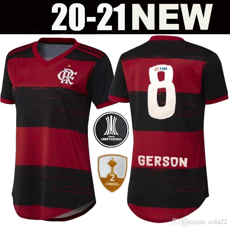 

20/21 Flamengo women Soccer jersey DE ARRASCAETA GABRIEL B. female football shirts B.HENRIQUE Ladies uniform camisa Flamengo Feminina 2020, Red