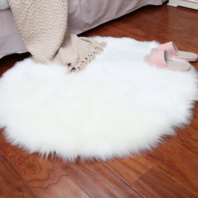 

Soft Artificial Sheepskin Rug Faux Fur Carpets for Livingroom Chair Cover Wool Warm Hairy Alfombra Seat Wool Warm Tapete mats, White